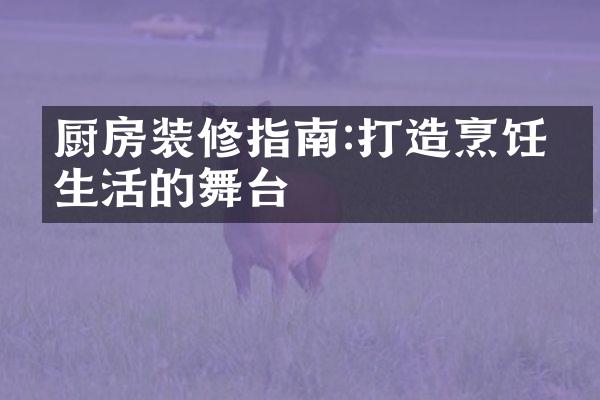 厨房装修指南:打造烹饪与生活的舞台