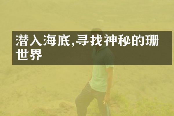 潜入海底,寻找神秘的珊瑚世界