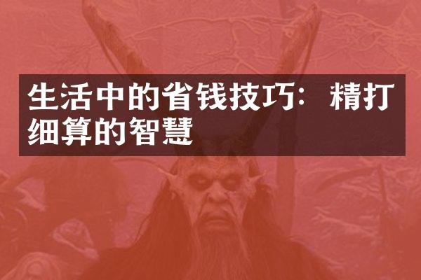 生活中的省钱技巧：精打细算的智慧