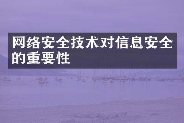 网络安全技术对信息安全的重要性
