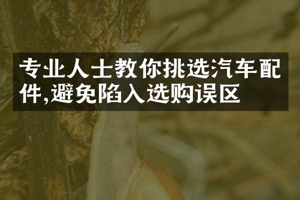 专业人士教你挑选汽车配件,避免陷入选购误区
