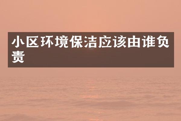小区环境保洁应该由谁负责