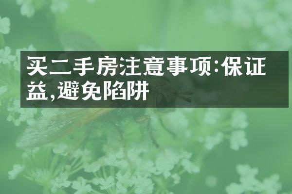 买二手房注意事项:保证权益,避免陷阱