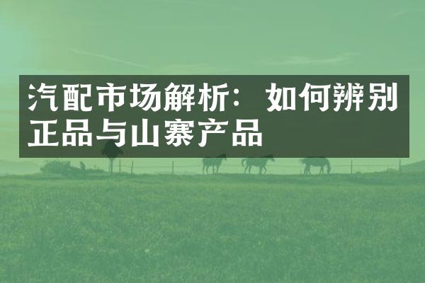 汽配市场解析：如何辨别正品与山寨产品