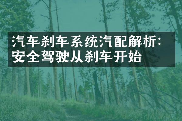 汽车刹车系统汽配解析：安全驾驶从刹车开始