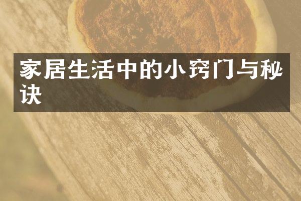 家居生活中的小窍门与秘诀