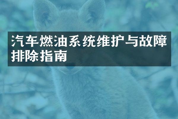 汽车燃油系统维护与故障排除指南