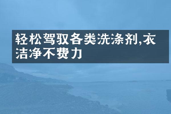 轻松驾驭各类洗涤剂,衣物洁净不费力