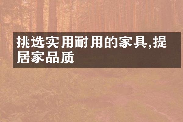 挑选实用耐用的家具,提升居家品质
