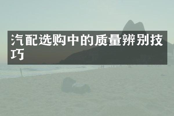 汽配选购中的质量辨别技巧