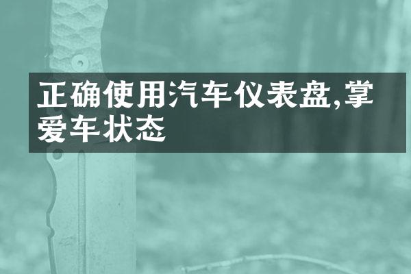 正确使用汽车仪表盘,掌握爱车状态