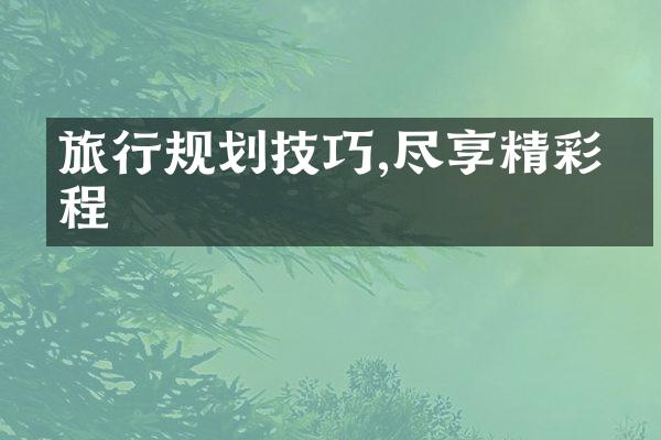 旅行规划技巧,尽享精彩旅程