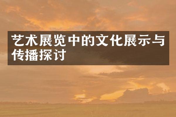 艺术展览中的文化展示与传播探讨