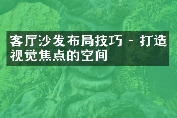 客厅沙发布局技巧 - 打造视觉焦点的空间