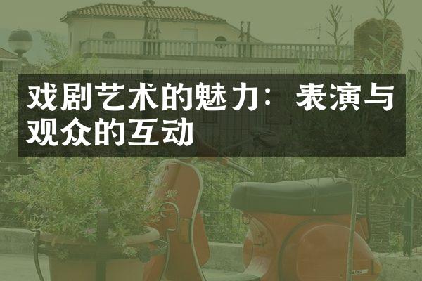 戏剧艺术的魅力：表演与观众的互动