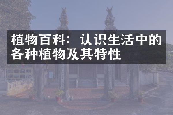 植物百科：认识生活中的各种植物及其特性