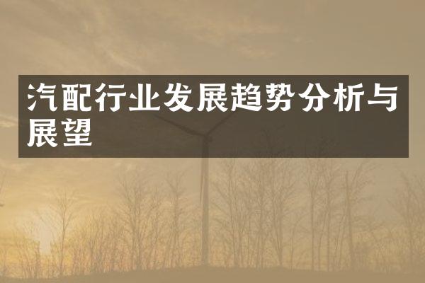 汽配行业发展趋势分析与展望