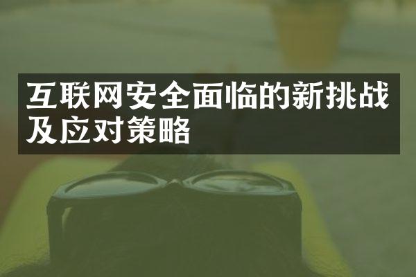 互联网安全面临的新挑战及应对策略