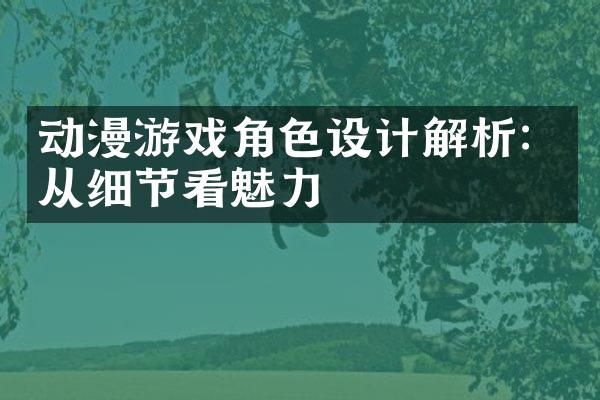 动漫游戏角色设计解析：从细节看魅力