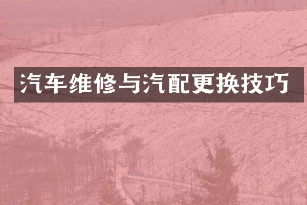 汽车维修与汽配更换技巧