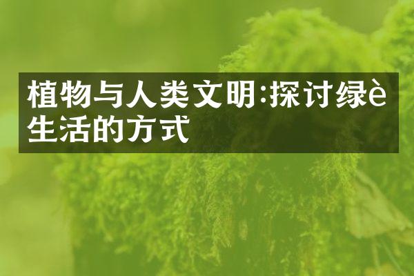 植物与人类文明:探讨绿色生活的方式