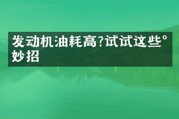 发动机油耗高?试试这些小妙招