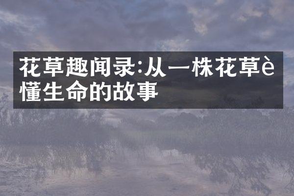 花草趣闻录:从一株花草读懂生命的故事