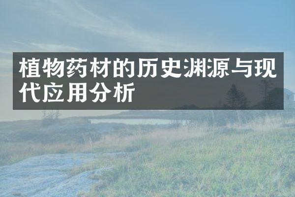 植物药材的历史渊源与现代应用分析