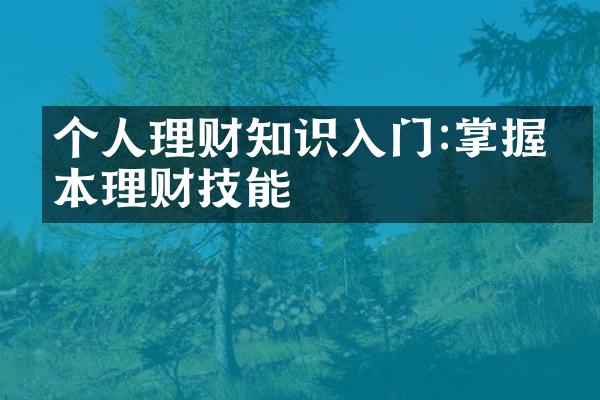 个人理财知识入门:掌握基本理财技能