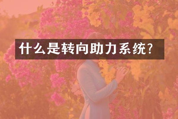 什么是转向助力系统？