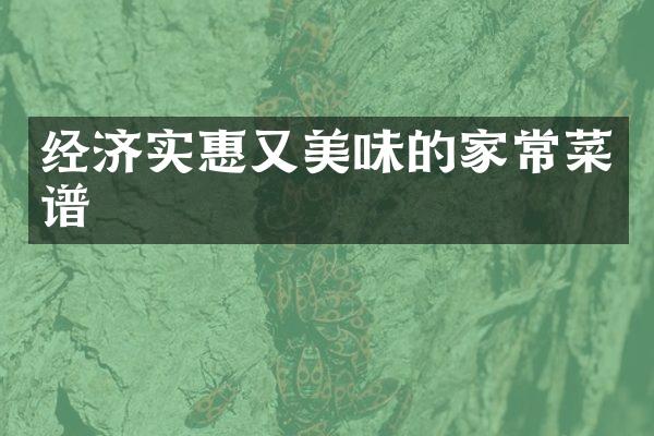 经济实惠又美味的家常菜谱