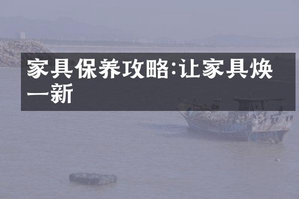 家具保养攻略:让家具焕然一新