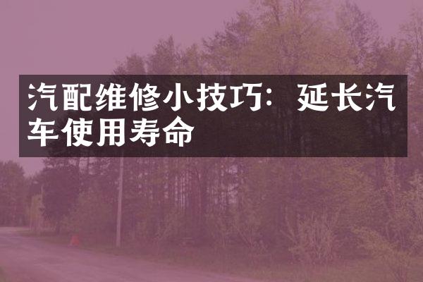 汽配维修小技巧：延长汽车使用寿命
