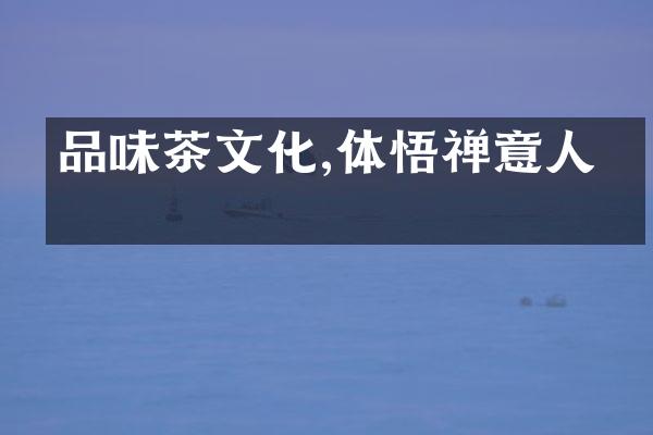 品味茶文化,体悟禅意人生