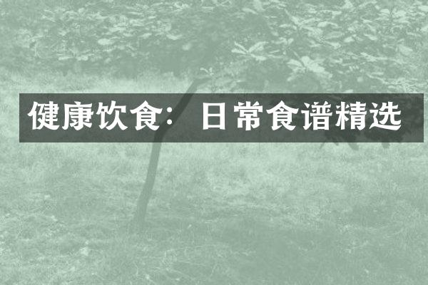 健康饮食：日常食谱精选