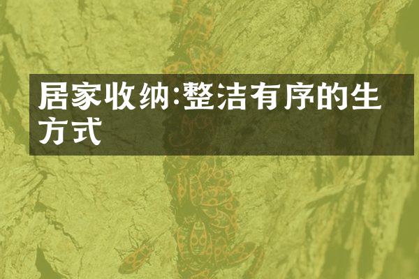 居家收纳:整洁有序的生活方式