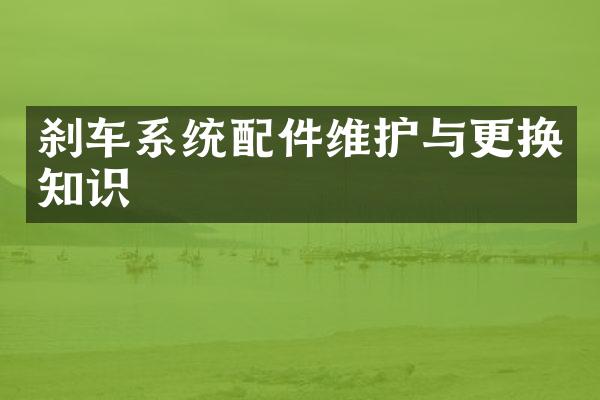 刹车系统配件维护与更换知识