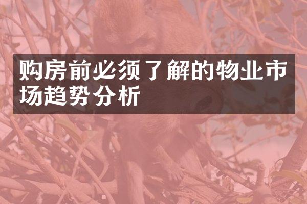 购房前必须了解的物业市场趋势分析