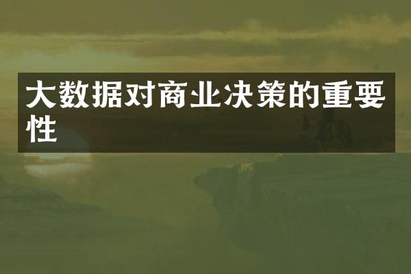 大数据对商业决策的重要性