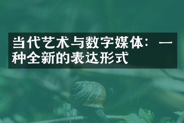 当代艺术与数字媒体：一种全新的表达形式