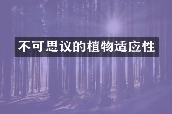 不可思议的植物适应性