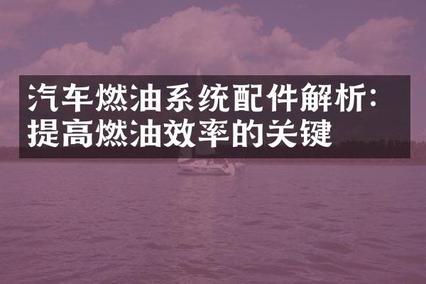 汽车燃油系统配件解析：提高燃油效率的关键