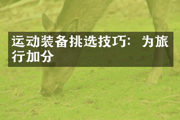 运动装备挑选技巧：为旅行加分