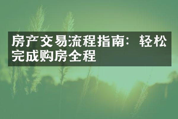 房产交易流程指南：轻松完成购房全程