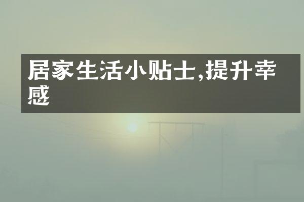 居家生活小贴士,提升幸福感
