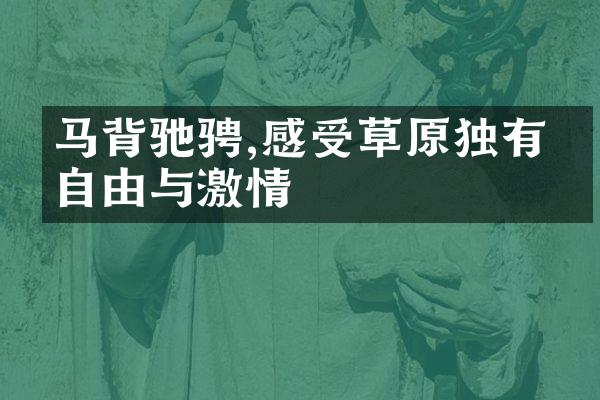 马背驰骋,感受草原独有的自由与激情