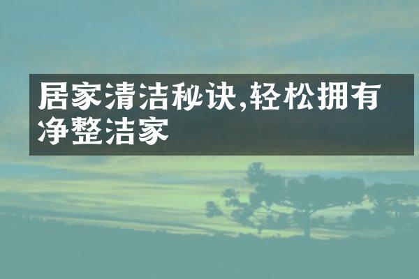 居家清洁秘诀,轻松拥有干净整洁家