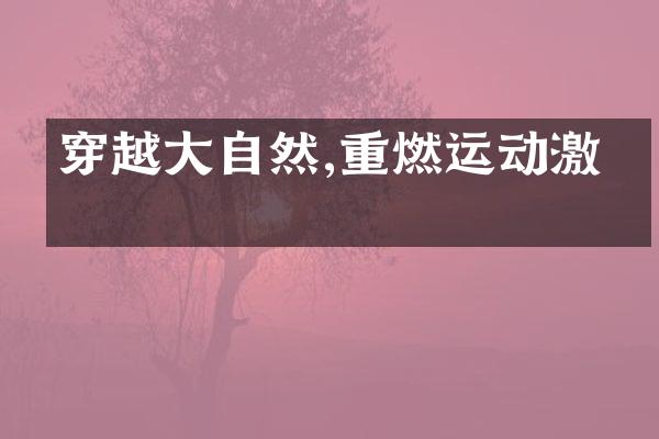 穿越大自然,重燃运动激情