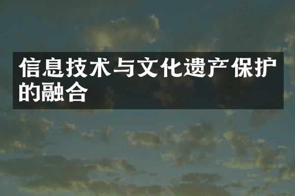 信息技术与文化遗产保护的融合