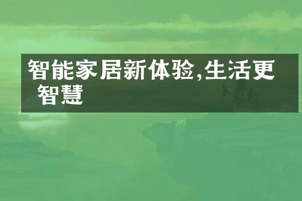 智能家居新体验,生活更加智慧